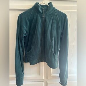 lululemon athletica Deep Teal Velvet Zip Bomber Jacket